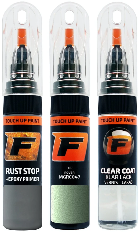 Firanto ROVER MGRC047 - MONOGRAM ARBOUR Žalias Rinkinys: Dažų korektorius įbrėžimų taisymui + Rūdžių modifikatorius + Lakas 15 ml