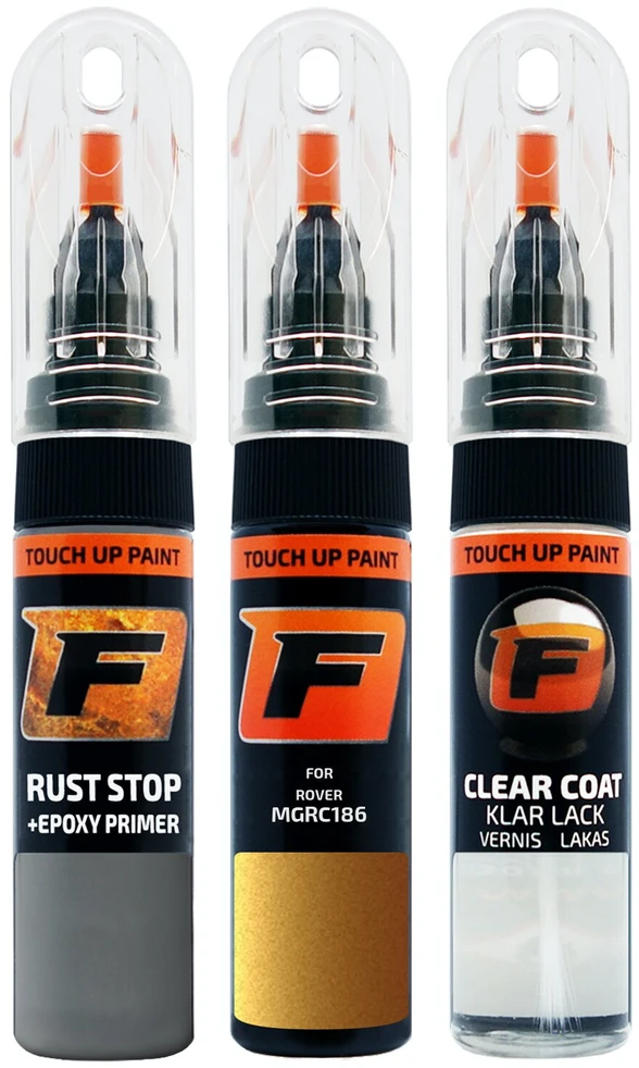 Firanto ROVER MGRC186 - AMAZON Oranžinis Rinkinys: Dažų korektorius įbrėžimų taisymui + Rūdžių modifikatorius + Lakas 15 ml