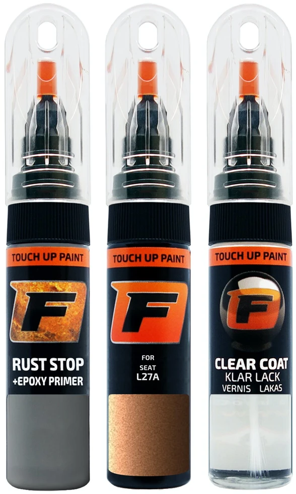 Firanto SEAT L27A - CUP COPPER Rinkinys: Dažų korektorius įbrėžimų taisymui + Rūdžių modifikatorius + Lakas 15 ml