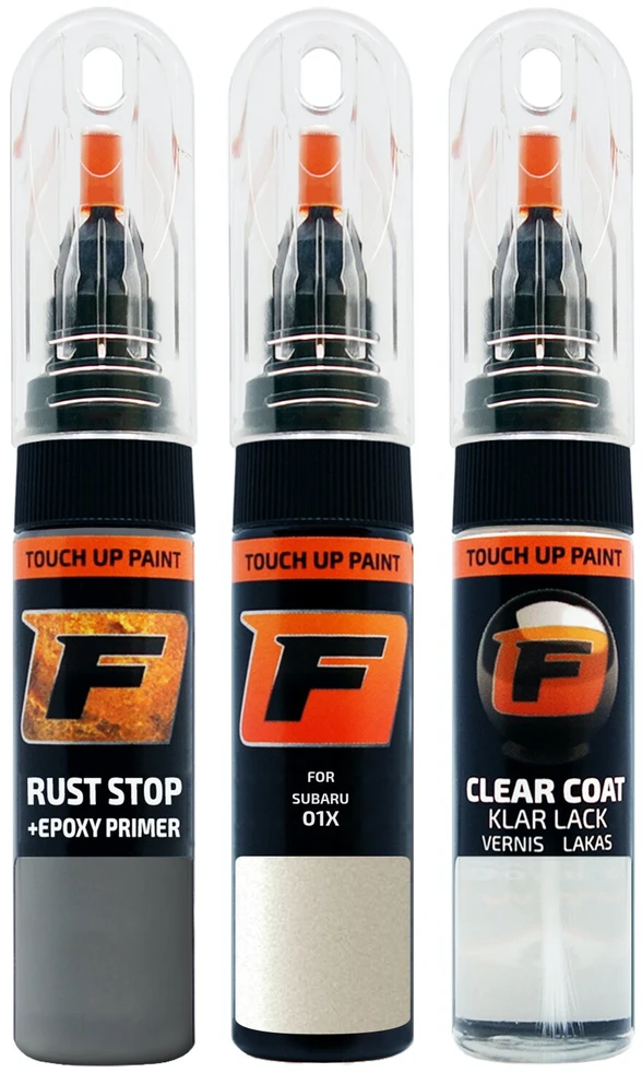 Firanto SUBARU 01X - Baltas FROST Rinkinys: Dažų korektorius įbrėžimų taisymui + Rūdžių modifikatorius + Lakas 15 ml