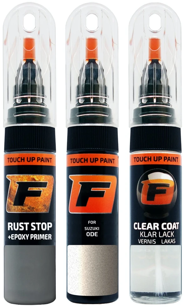 Firanto SUZUKI 0DE - PLATINUM Rinkinys: Dažų korektorius įbrėžimų taisymui + Rūdžių modifikatorius + Lakas 15 ml