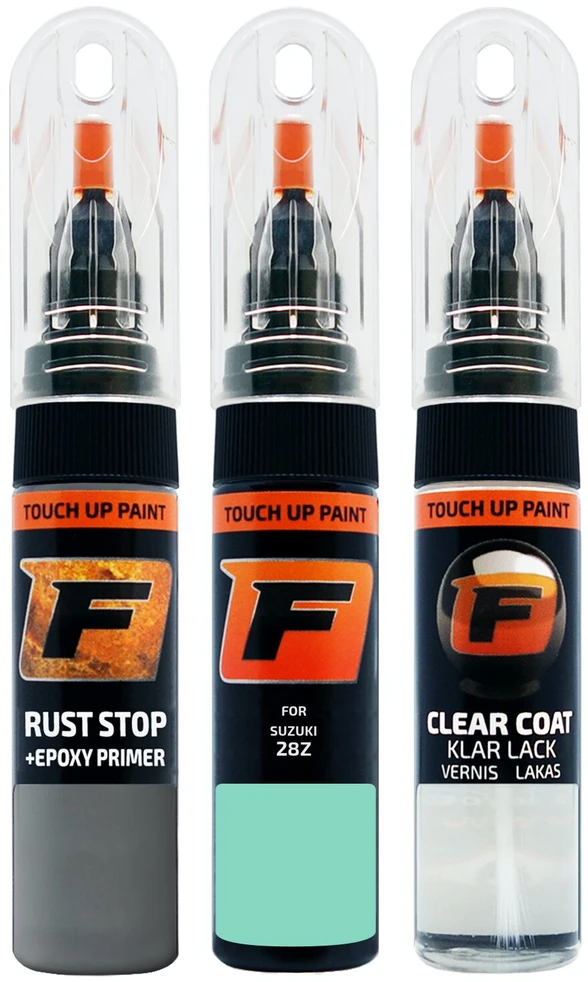 Firanto SUZUKI 28Z - PEPPER MINT Rinkinys: Dažų korektorius įbrėžimų taisymui + Rūdžių modifikatorius + Lakas 15 ml
