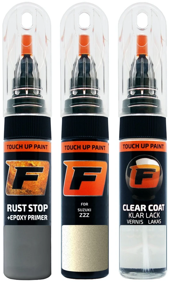 Firanto SUZUKI Z2Z - PLANET GOLD Rinkinys: Dažų korektorius įbrėžimų taisymui + Rūdžių modifikatorius + Lakas 15 ml
