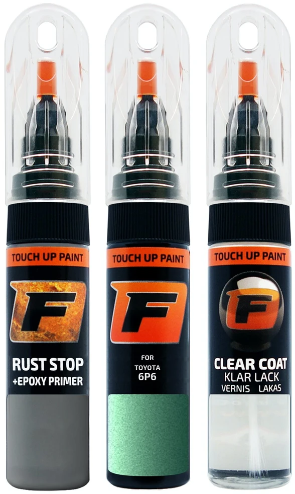 Firanto TOYOTA 6P6 - MEADOW Žalias Rinkinys: Dažų korektorius įbrėžimų taisymui + Rūdžių modifikatorius + Lakas 15 ml