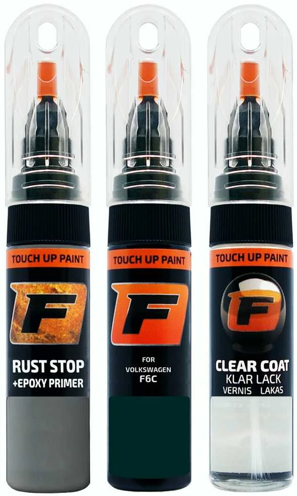 Firanto VOLKSWAGEN F6C - PETROL Rinkinys: Dažų korektorius įbrėžimų taisymui + Rūdžių modifikatorius + Lakas 15 ml