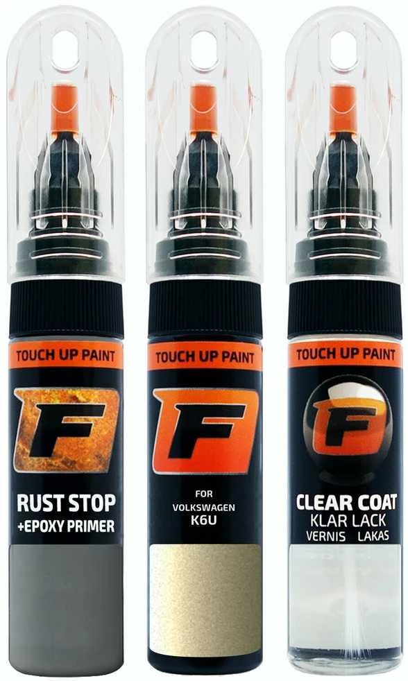 Firanto VOLKSWAGEN K6U - RACINGGRUEN Rinkinys: Dažų korektorius įbrėžimų taisymui + Rūdžių modifikatorius + Lakas 15 ml