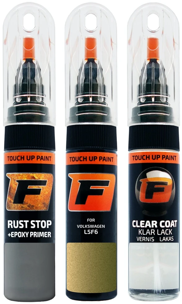 Firanto VOLKSWAGEN L5F6 - WARM Žalias METALLIC Rinkinys: Dažų korektorius įbrėžimų taisymui + Rūdžių modifikatorius + Lakas 15 ml