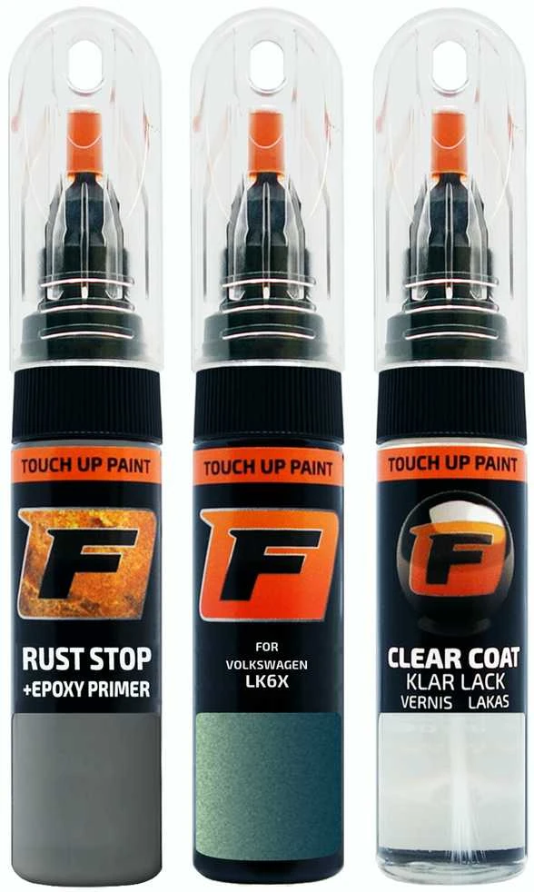 Firanto VOLKSWAGEN LK6X - Žalias ILLUSION Rinkinys: Dažų korektorius įbrėžimų taisymui + Rūdžių modifikatorius + Lakas 15 ml