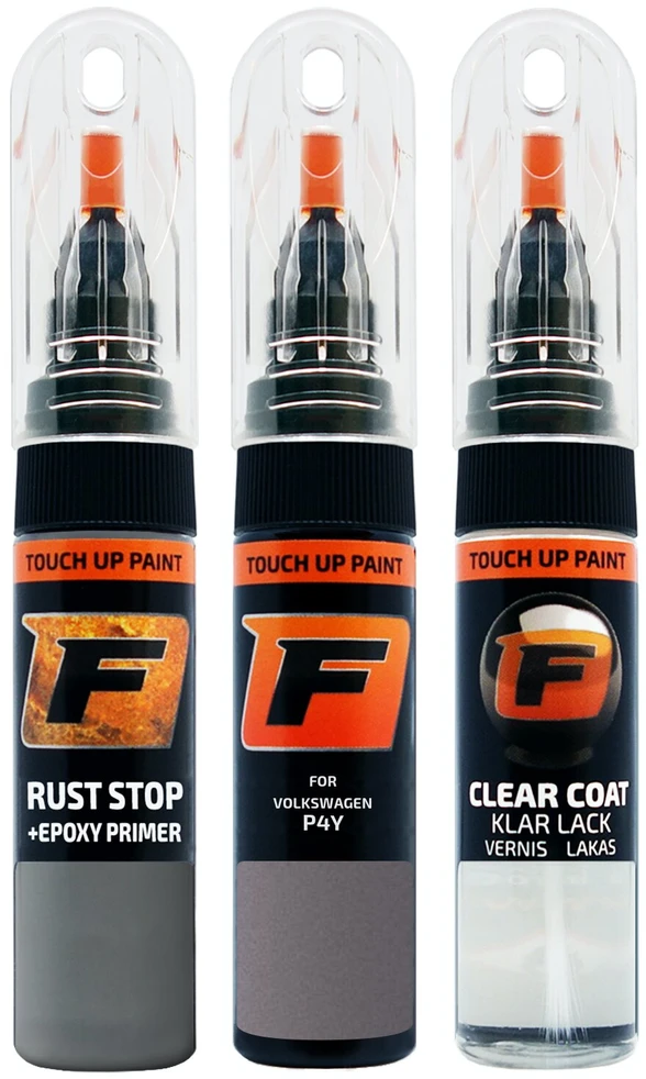 Firanto VOLKSWAGEN P4Y - LIGHT LILAC Pilkas MET. Rinkinys: Dažų korektorius įbrėžimų taisymui + Rūdžių modifikatorius + Lakas 15 ml