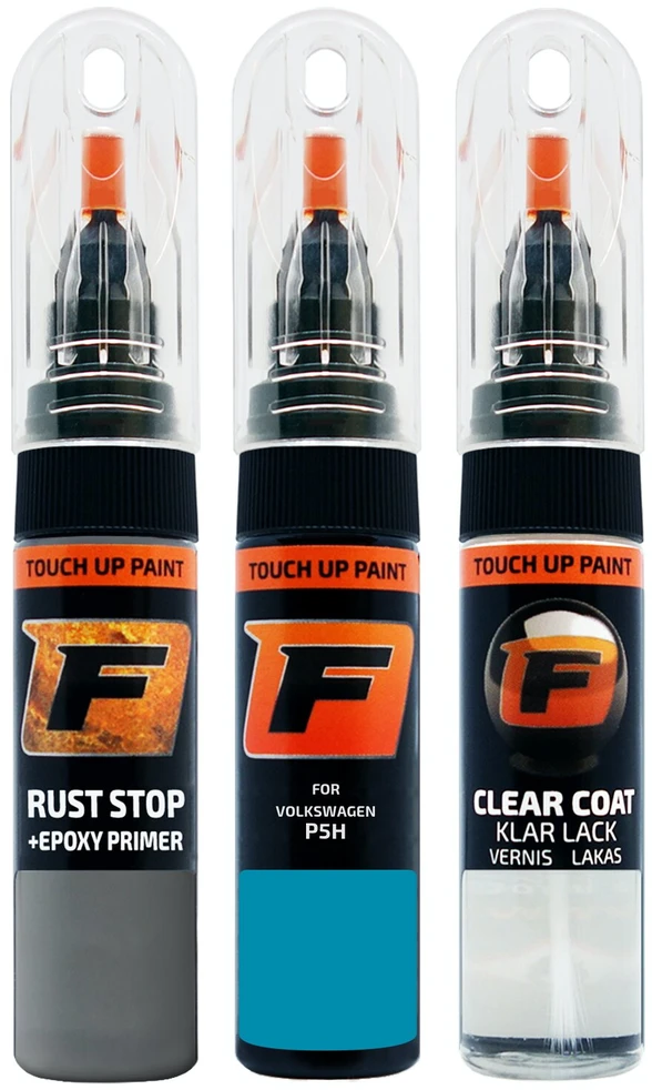Firanto VOLKSWAGEN P5H - KLM-BLAU Rinkinys: Dažų korektorius įbrėžimų taisymui + Rūdžių modifikatorius + Lakas 15 ml