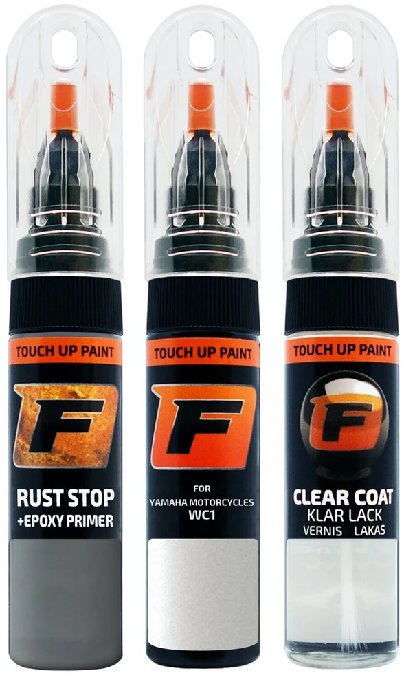 Firanto YAMAHA MOTORCYCLES WC1 - BLUISH Baltas COCKTAIL Rinkinys: Dažų korektorius įbrėžimų taisymui + Rūdžių modifikatorius + Lakas 15 ml