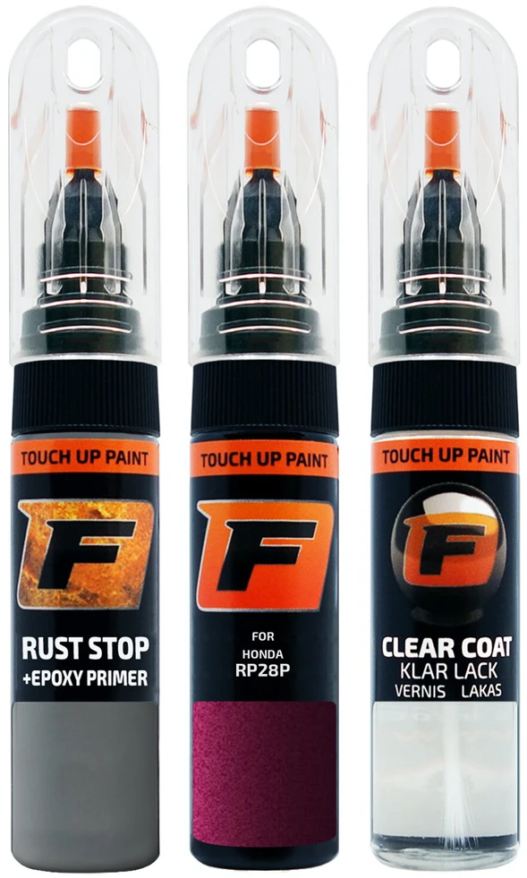 Firanto HONDA RP28P - NEW MAGENTA Rinkinys: Dažų korektorius įbrėžimų taisymui + Rūdžių modifikatorius + Lakas 15 ml