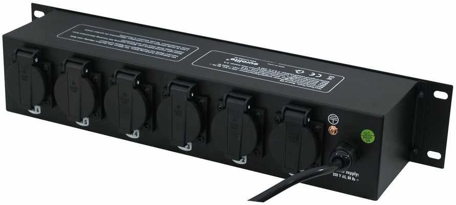 19" 2U elektros distributorius Eurolite Board 6-S, juodas