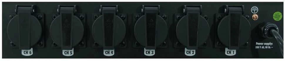 19" 2U elektros distributorius Eurolite Board 6-S, juodas