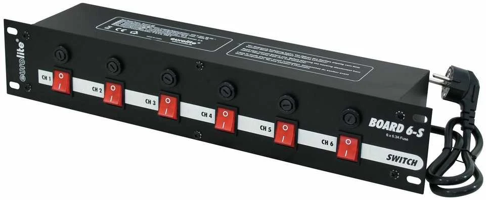 19" 2U elektros distributorius Eurolite Board 6-S, juodas