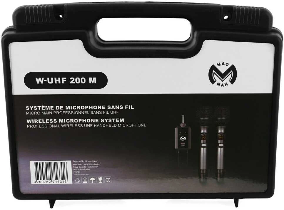 2 bevieliai mikrofonai su imtuvu Mac Mah W-UHF 200M
