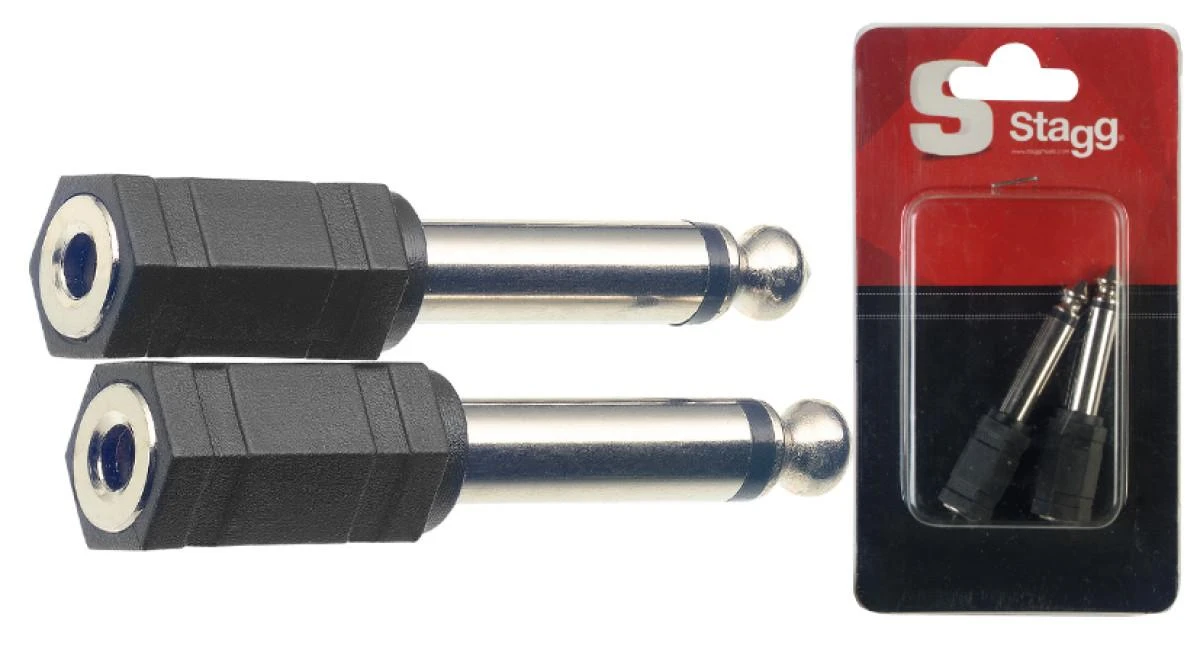 Adapteris Stagg 3.5 TS/f - 6.35mm TS/m 2vnt