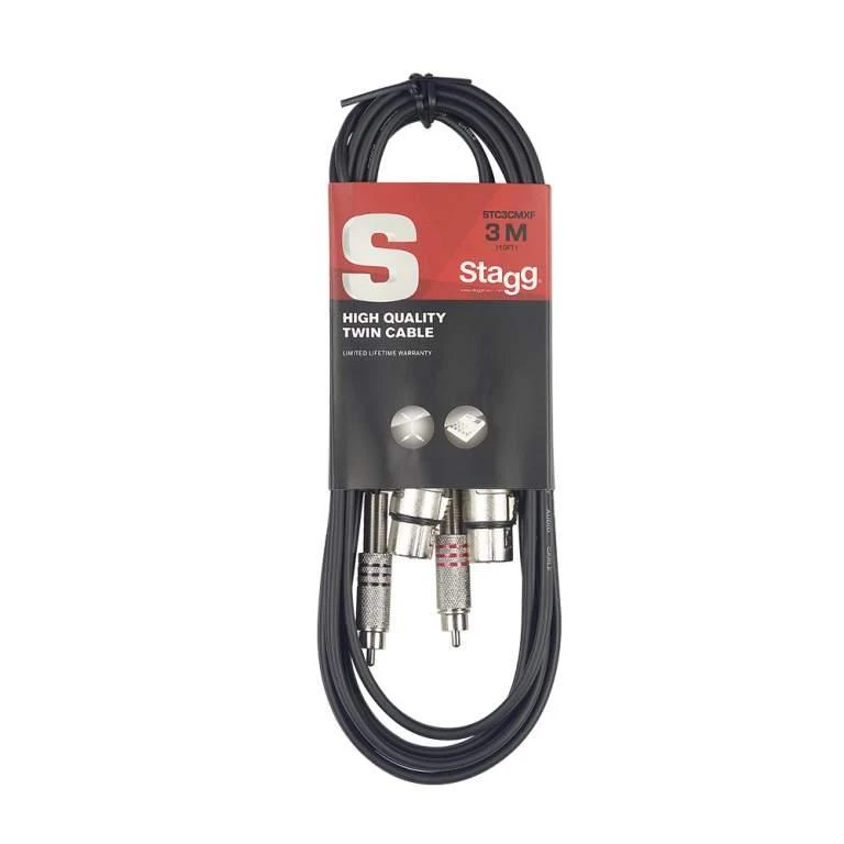 Audio kabelis Stagg 2x XLR f - 2x RCA m 3 m