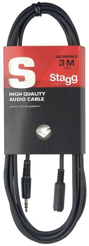 Audio kabelis Stagg 3.5mm TRS/f - 3.5mm TRS/m 3m (prailginimas)