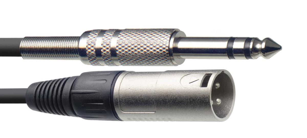 Audio kabelis Stagg 6.35mm Jack TRS - XLR/m 1m