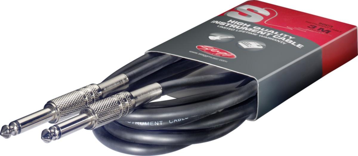 Audio kabelis Stagg 6.35mm Jack TS - 6.3mm Jack TS 3m