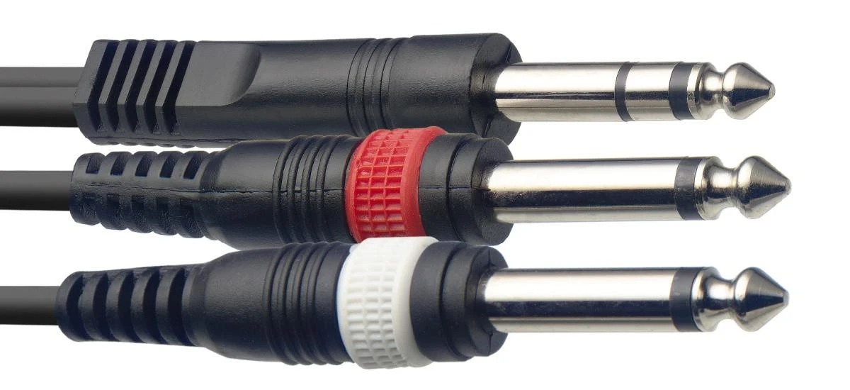 Audio kabelis Stagg 6.35mm TRS - 2 x 6.35mm TS 6m