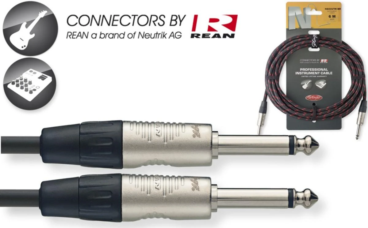 Audio kabelis Stagg NGC6VTR BK, 6m