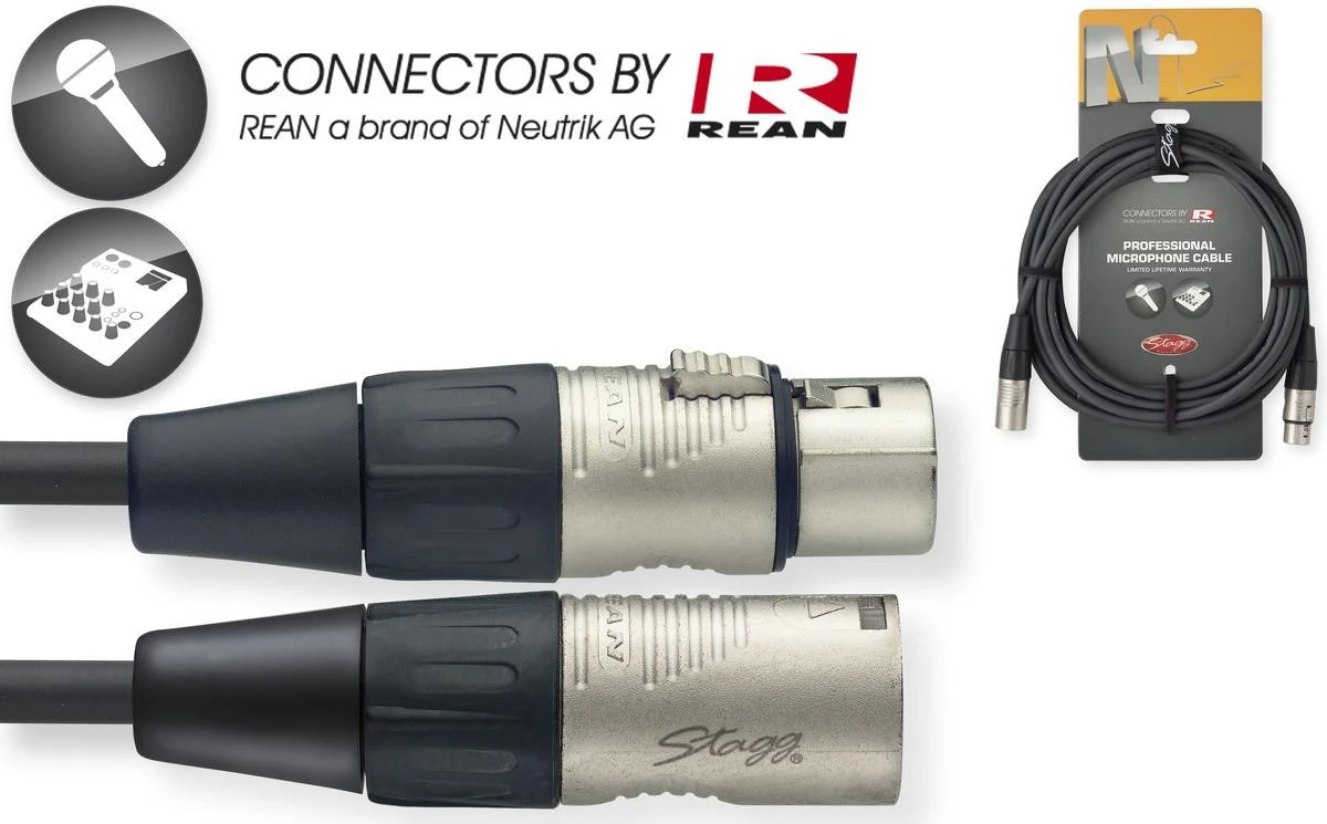 Audio kabelis Stagg NMC6R, 6m