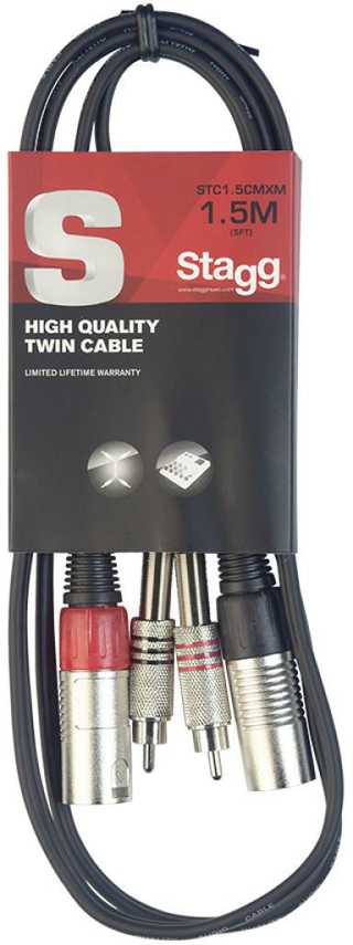 Audio kabelis Stagg STC1,5CMXM, 1,5m
