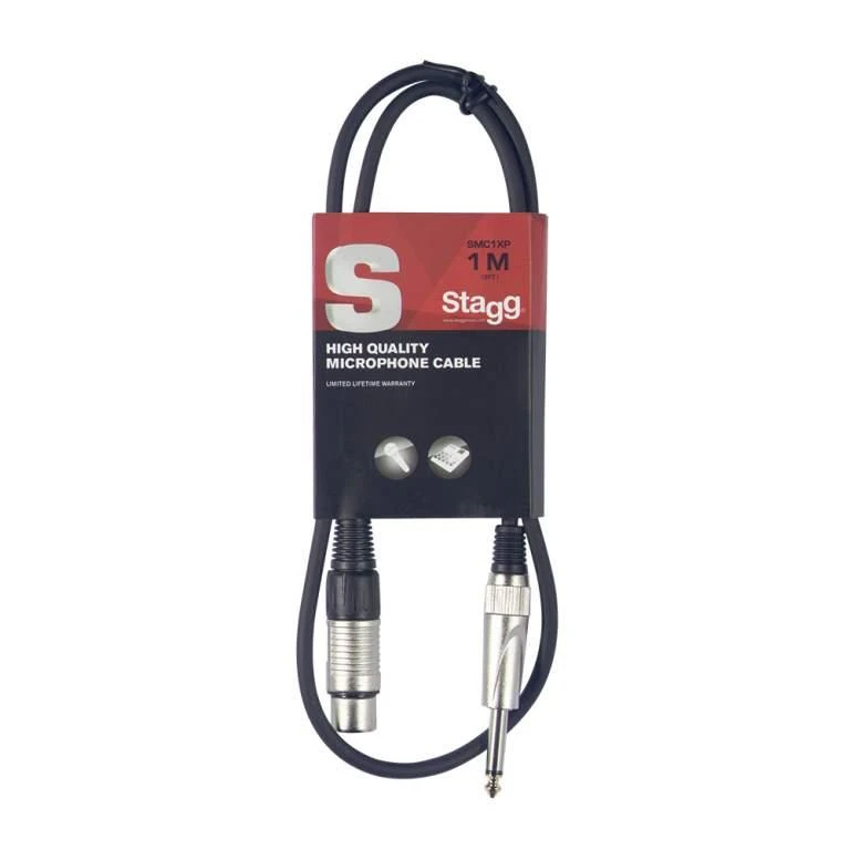 Audio kabelis XLR/jack (f/m) Stagg SMC1XP, 1 m