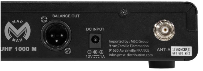 Bevielio mikrofono sistema Mac Mah UHF 1000M