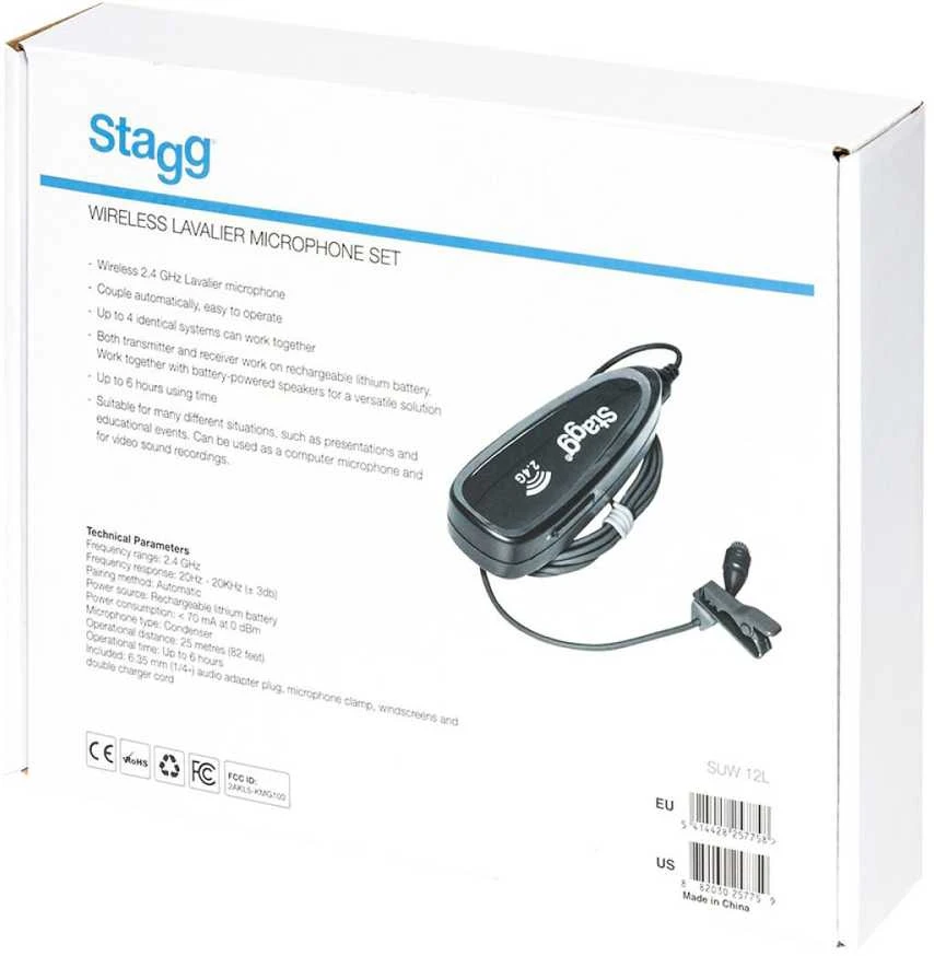Bevielis prisegamas mikrofonas su stotele Stagg SUW 12L