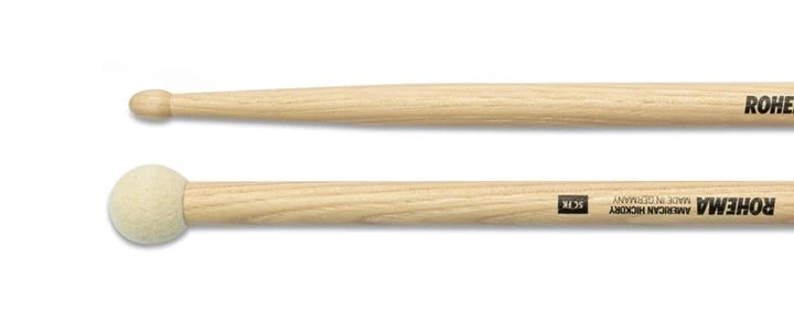 Būgnų lazdelės Rohema 5C FK - 25mm veltiniu