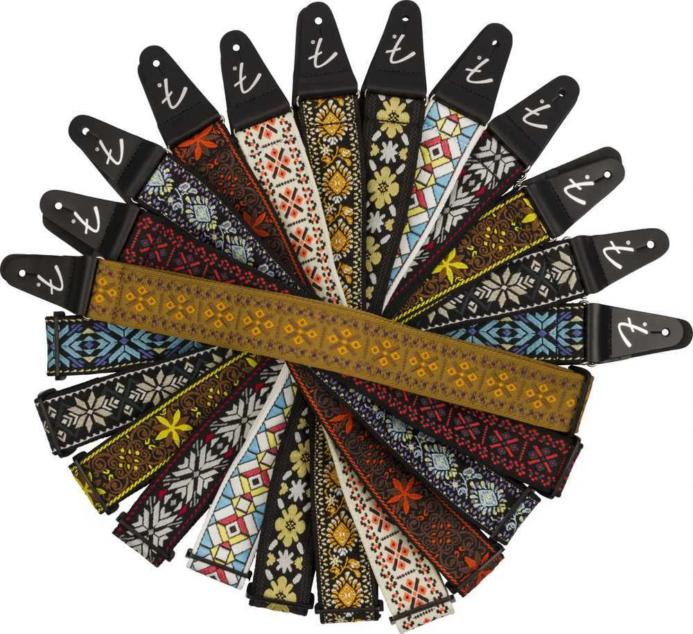 Diržas gitarai Fender Pasadena Woven, geltonasis dobilas