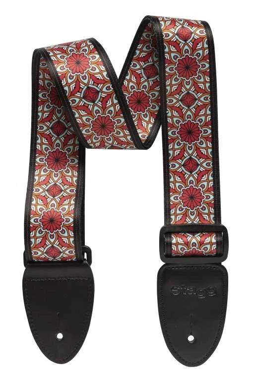 Diržas gitarai Stagg STE MANDALA Raudonas