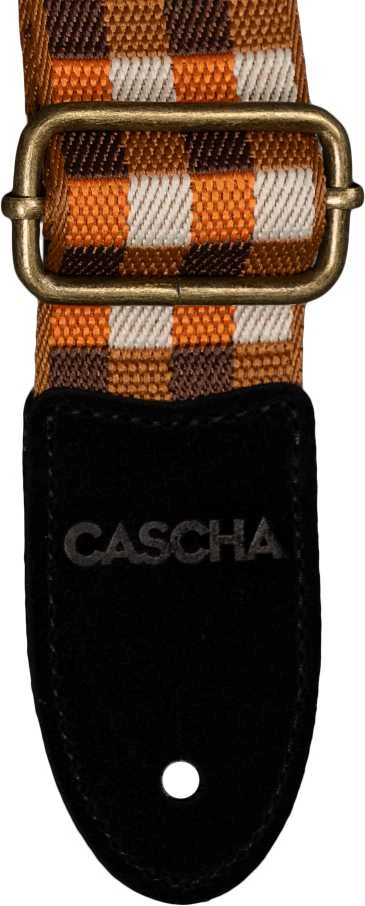 Diržas ukulelei Cascha Jacquard - Checker Oranžinis CUS-JW4