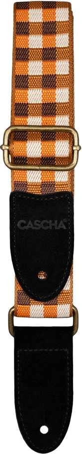 Diržas ukulelei Cascha Jacquard - Checker Oranžinis CUS-JW4