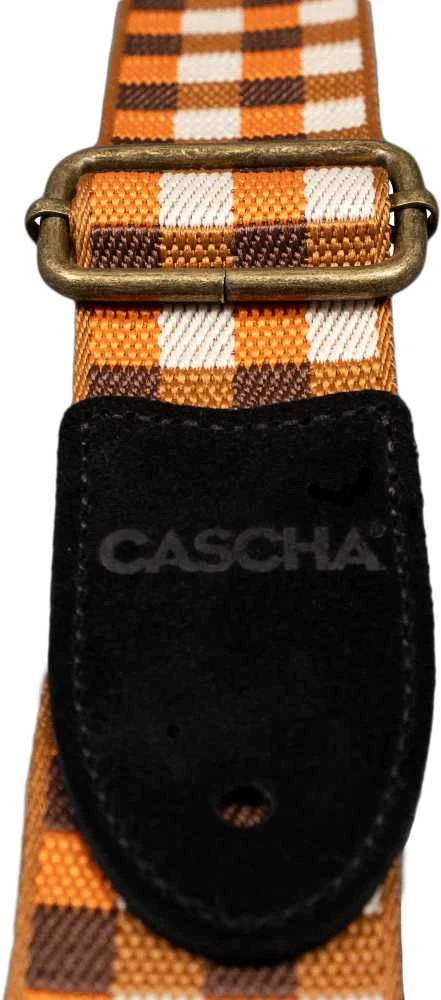 Diržas ukulelei Cascha Jacquard - Checker Oranžinis CUS-JW4