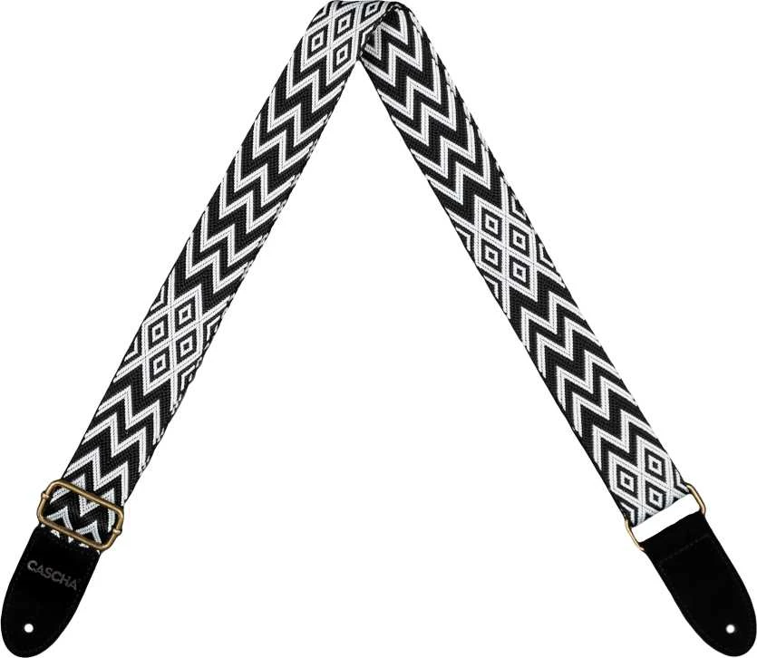 Diržas ukulelei Cascha Jacquard - Ethnic Juodas CUS-JW1