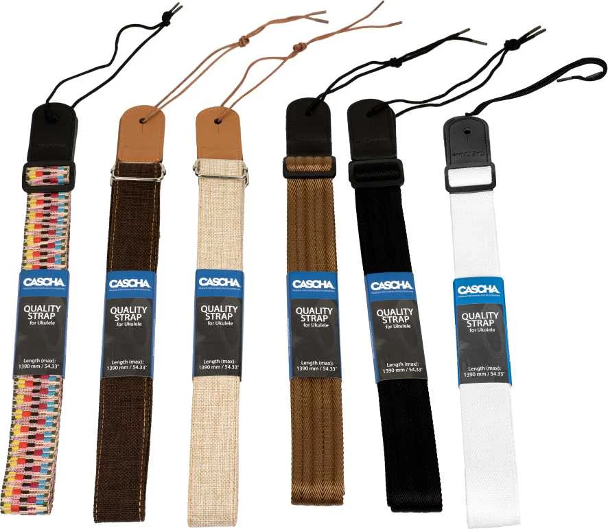 Diržas ukulelei Cascha Poly-Cotton juodas HH 2292