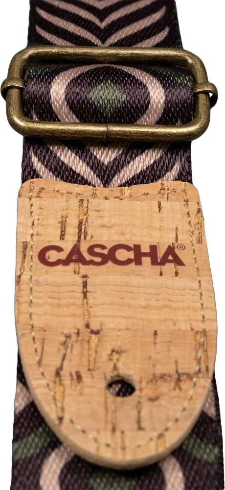 Diržas ukulelei Cascha Vegan - Žalias Chevron CUS-VC9