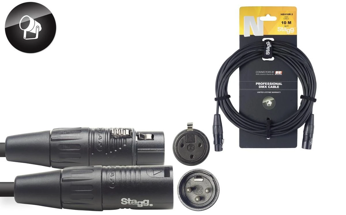 DMX kabelis Stagg NDX10R-3, 10m