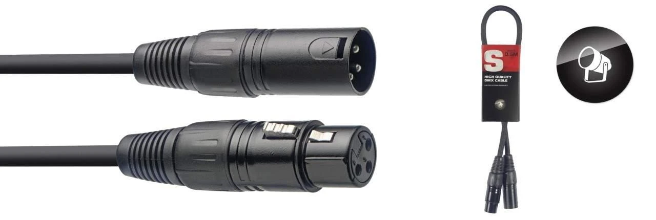 DMX kabelis Stagg SDX0,5-3, 0.5m
