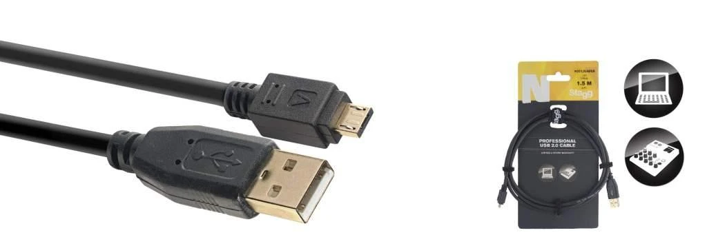 Duomenų kabelis Stagg USB-A/m - micro USB-A/m 1,5m
