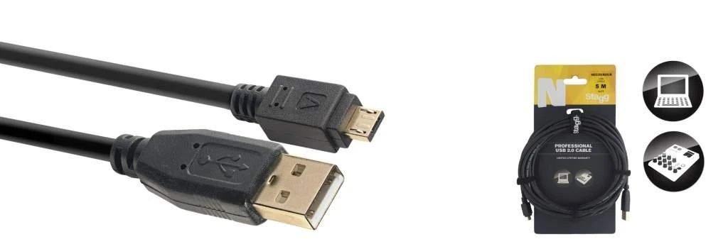 Duomenų kabelis Stagg USB-A/m - micro USB-A/m 5m