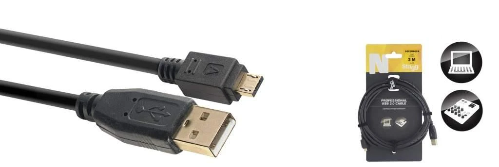 Duomenų kabelis Stagg USB-A/m - micro USB-A/m 3m