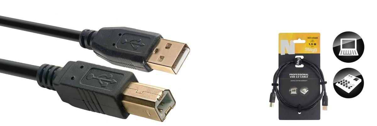 Duomenų kabelis Stagg USB-A/m - USB-B/m 1.5m