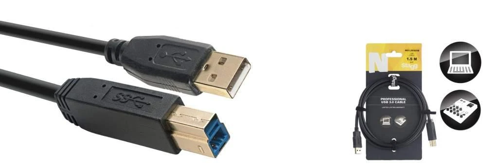 Duomenų kabelis USB 3.0 Stagg NCC1,5U3AU3B