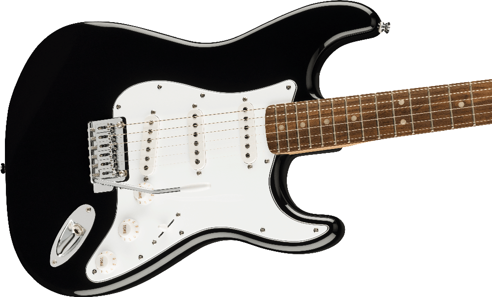 Squier Elektrinės gitaros komplektas Fender Affinity Strat + Mustang Micro + HD9, juoda