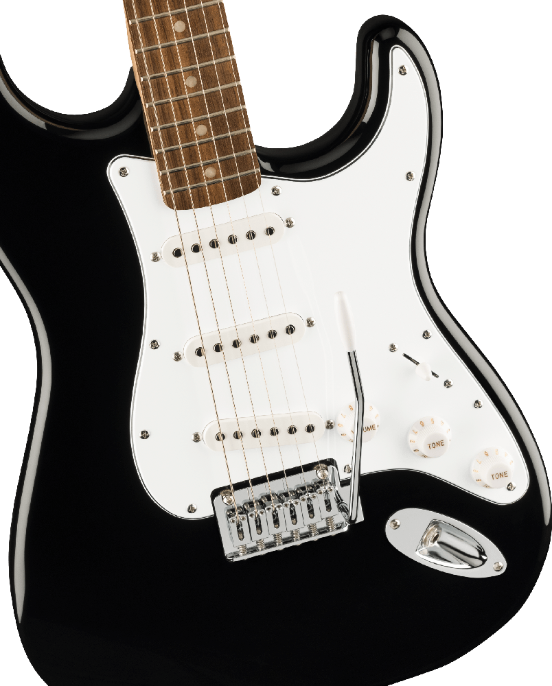 Squier Elektrinės gitaros komplektas Fender Affinity Strat + Mustang Micro + HD9, juoda